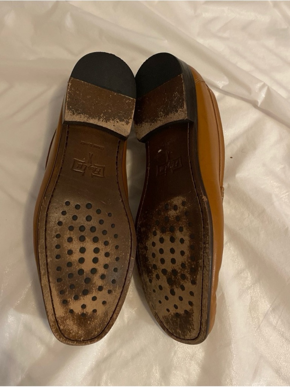 Flag LTD light tan loafers, mid-soles in good condition